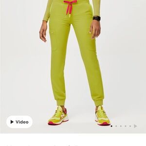 Muoy Figs Green Track Pants with Elastic Cuffs and Drawstring